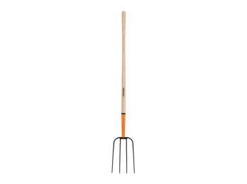 Horquilla para paja de 4 dientes 32 cm x 22 cm cabo madera Truper, 11003