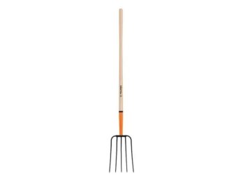 Horquilla para paja de 5 dientes 32 cm x 23 cm cabo madera Truper, 11006