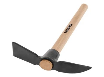 Mini pico y pala forjada cabo de madera largo 36 cm Truper, 10927