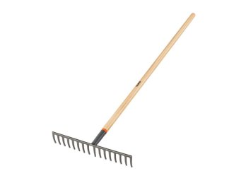 Rastrillo recto 16 dientes, ancho 42 cm con cabo de madera Truper, 17880