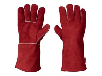 Guantes largo de carnaza color rojo para soldador Truper 19458