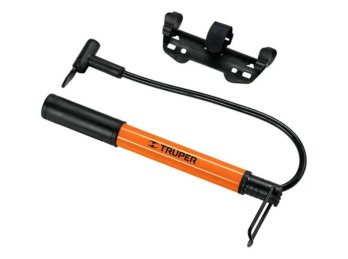 Inflador manual mini con soporte para bicicleta Truper, 13790