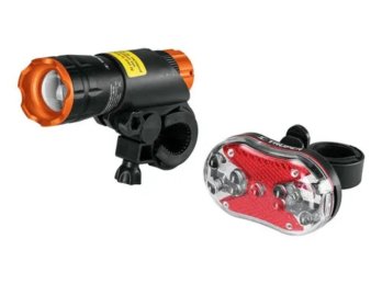 Linterna y faro trasero para bicicleta - pilas AAA - alcance 200 mts Truper, 16798